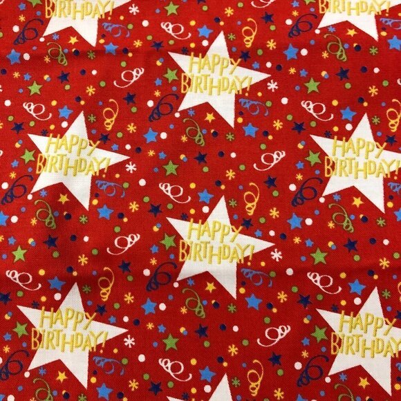 🛒 $12 - Quilt Cotton Fabric Material - 2 yard Happy Birthday Party Print #642 - Picture 1 of 3